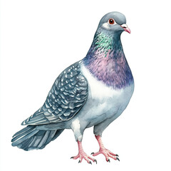 Naklejka premium Beautiful Pigeon Watercolor Clipart, Grey Bird Colored Design for Your Corporate and Business Graphic Resource or Creative Project, Ai Generative