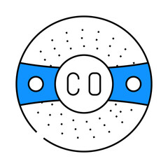 smart carbon monoxide detector home line icon vector. smart carbon monoxide detector home sign. isolated symbol illustration