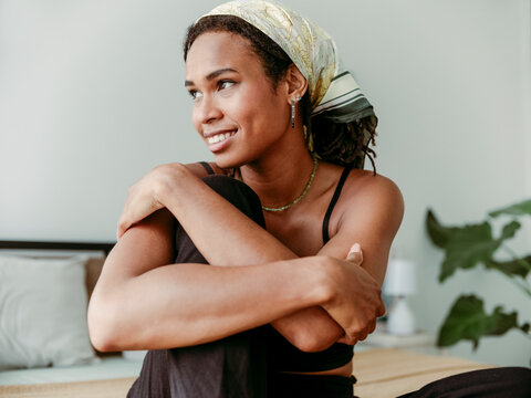 Beautiful Black Woman Looking Away 