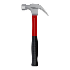 A hammer displayed prominently with a striking design. Vector illustration