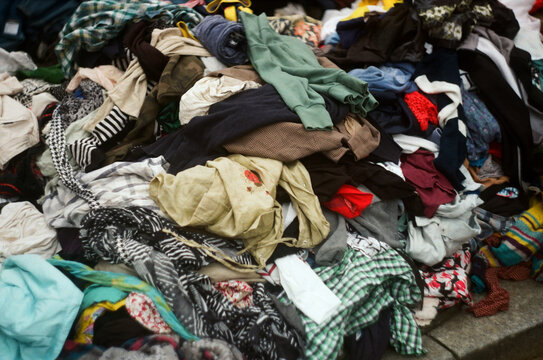 A bunch of second hand clothes 