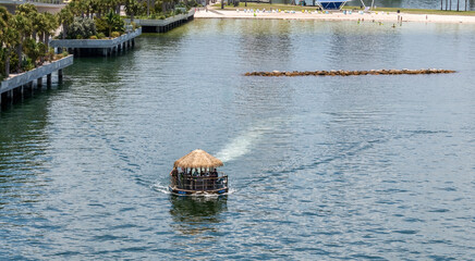 Tiki bar on the water, St Petersburg Florida