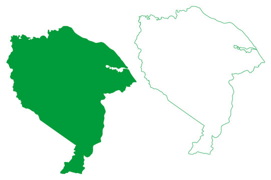 Trairi municipality (Cear&aacute; state, Municipalities of Brazil, Federative Republic of Brazil) map vector illustration, scribble sketch Trairi map