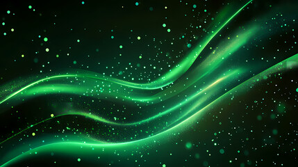 Obraz premium A green and black background bioluminescent. Glowing Bioluminescence. Illustration