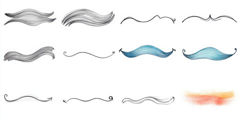 シンプルなペンの手描き吹き出しセット_黒
