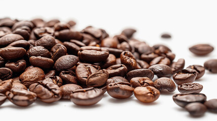 coffee beans on white