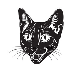 cat head silhouette vector illustration