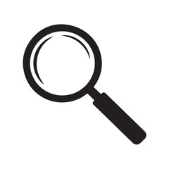 Magnifying glass icon, vector magnifier or loupe sign.