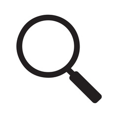 Magnifying glass icon, vector magnifier or loupe sign.