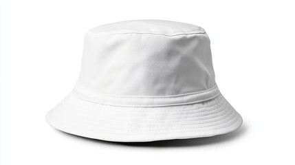 White Bucket Hat Isolated on White Background, Stylish and Versatile Headwear for Summer, Beach, and Outdoor Activities, Perfect as a Fashion Accessory for Both Men and Women.







