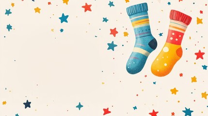 Playful illustration of colorful socks