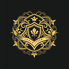 Handwriting Lettering Vintage logo design with retro style emblem vector