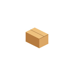 Cardboard box logo icon flat vector design