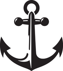 Anchor icon silhouette vector illustration