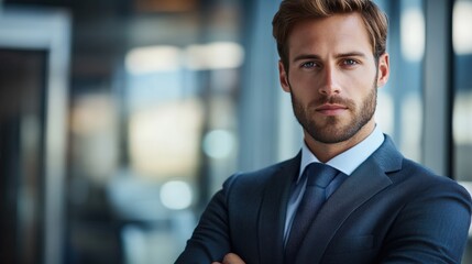 Fototapeta premium Businessman exuding confidence and ambition