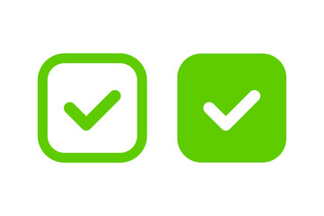 Yes or no icon. Green tick symbol and red cross sign in circle. Checkmark and check icon. Approval. Like and dislike icon. X or approve or deny line art vector icon for apps and websites and ui ux
