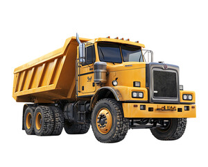Yellow dump truck, Transparent background.
