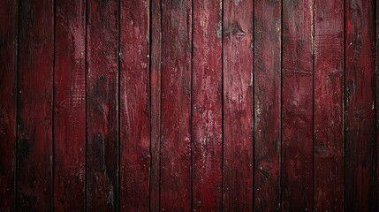 A rustic red wooden wall with a weathered texture, featuring vertical planks and a rich, aged appearance.