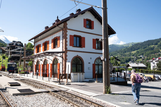 Saint Gervais les Bains train station in the French alps. 