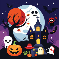 A fun and spooky Halloween vector 