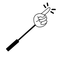 指さし棒のかわいいイラスト