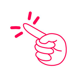 手指の矢印でポイントのイラスト