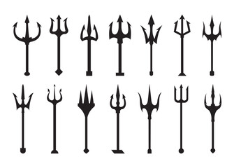 Trident vector, Trident clipart, Trident silhouette