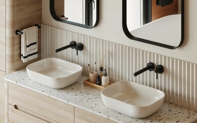 Fototapeta premium A modern and stylish bathroom in a luxurious style..