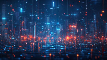 Fototapeta premium Digital Cityscape