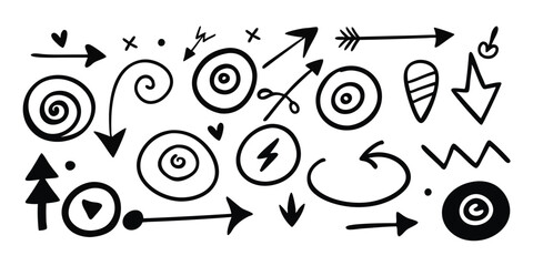 Fototapeta premium This Hand-Drawn Doodle Set Brings Whimsy to Design.