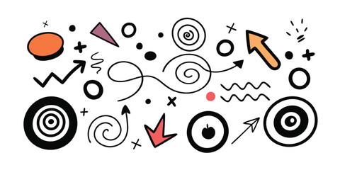 Hand-drawn abstract elements bring a playful touch.