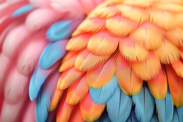 Fototapeta premium Colorful feathers give a bright feeling