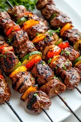 Shish kebab on the grill.