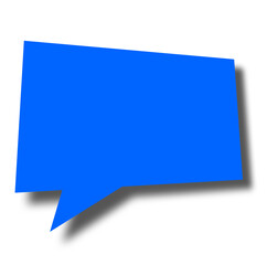 blue speech bubble, balloon isolated on transparent background. Thought, speech bubble PNG.