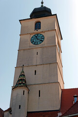 Council Tower of Sibiu, Romania. It's a prominent landmark known for its imposing height, distinctive architecture, and historical significance. 
