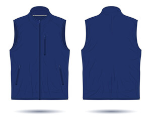 Dark blue zipper vest template