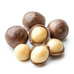 Macadamia Nuts with White Background Prompts