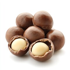 Macadamia Nuts with White Background Prompts