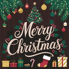 Fototapeta premium merry christmas greeting card