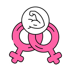 sisterhood support feminism woman line icon vector. sisterhood support feminism woman sign. isolated symbol illustration