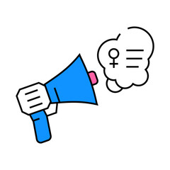 women empowerment feminism woman line icon vector. women empowerment feminism woman sign. isolated symbol illustration