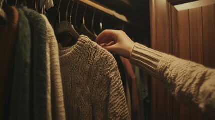 Choosing a Sweater in a Closet