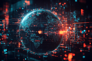 Obraz premium Cybersecurity, online security. Generative AI