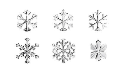 Snowflakes on a transparent background.