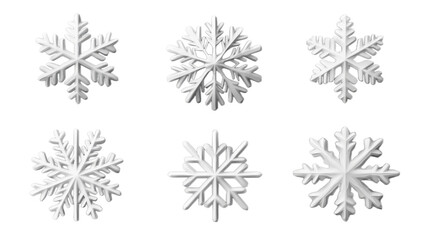 Snowflakes on a transparent background.