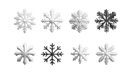 Snowflakes on a transparent background.