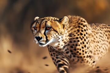 Cheetah Poised to Sprint in Motion