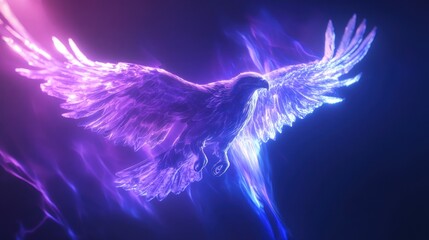 Glowing Eagle in Flight