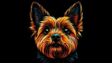 Fototapeta premium Art, Puppy Painting on Black Background, Abstract Image, Texture, Pattern Background, Wallpaper, Cover and Screen for Smartphone, PC, Laptop, 9:16 and 16:9 Format