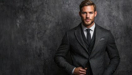 A well-dressed man poses confidently, suitable for professional branding or business profiles.